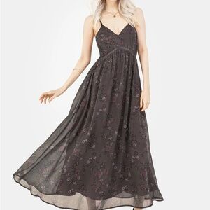 Disturbia Arnora Chiffon Lace Insert Cami Midaxi Dress